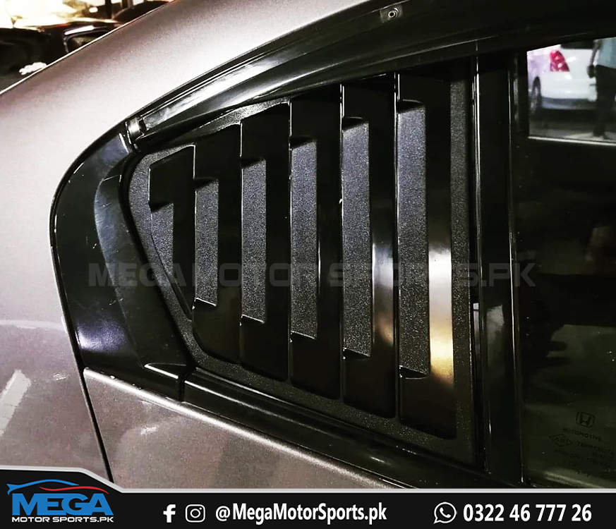 Honda City Glossy Black Quarter Louvers For 2009 - 2020