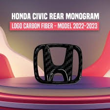 Honda Civic 11th Generation Carbon Fiber Front and Back Honda Logo / Monograms For 2022-2025