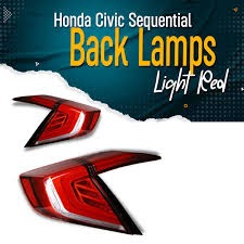 Honda Civic Sequential Lava RED Tail Lamps 2016-2020