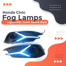 Honda Civic X  Fog Lamps Sword Style DRL Cover 2016-2020