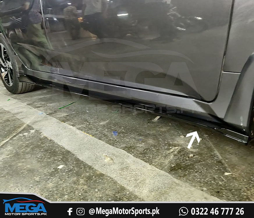 Honda Civic X Gloss Black Side Splitters / Side Skirt 2016+