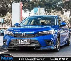 Honda Civic Voltex Carbon Fiber Front Lip Splitter For 11th Gen 2022 2023