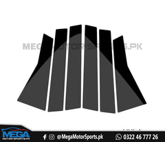 Honda Civic X  Door Pillar Glossy Black 3M Sticker - Model 2016-2020