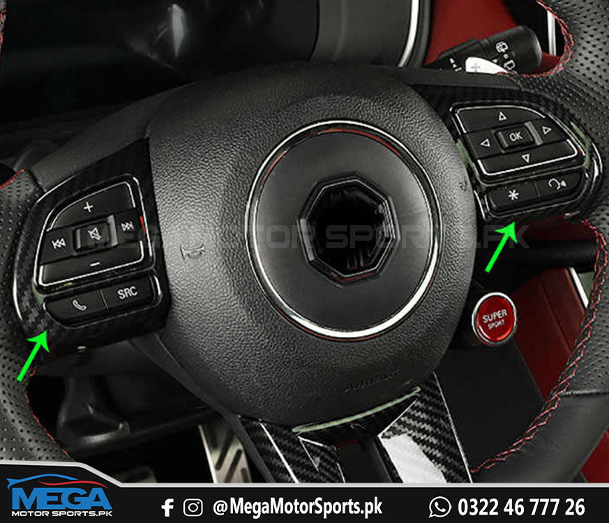 MG HS Carbon Fiber Steering Button Trims - 2 Pcs - For 2020 2021