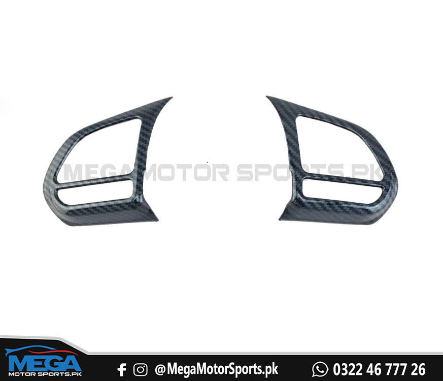 MG HS Carbon Fiber Steering Button Trims - 2 Pcs - For 2020 2021