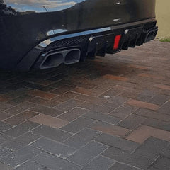Mercedes C Class W205 Brabus Carbon Fiber Rear Diffuser with Brabus Exhaust Tips.