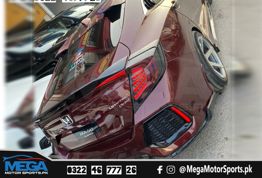 Honda Civic X Carbon Fiber DuckTail Spoiler V2 2016 - 2021