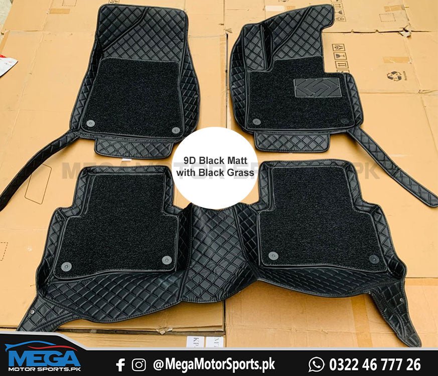 MG HS 9D Floor Mats Black With Black Grass For Models 2020 2021
