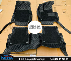 MG HS 9D Floor Mats Black With Black Grass For Models 2020 2021
