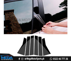 Honda Civic X  Door Pillar Glossy Black 3M Sticker - Model 2016-2020