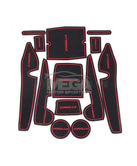 Toyota Corolla PVC Non Slip Interior Mats Red - Model 2014-2021