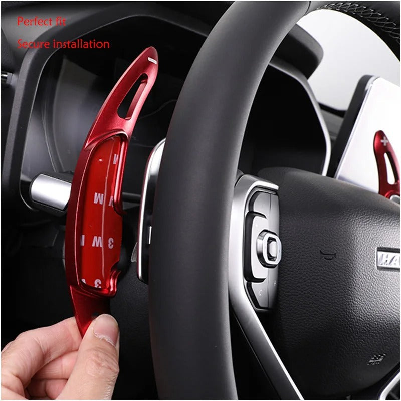 Toyota Hilux Revo Steering Wheel Paddle Shift Extension (RED) 2 Pieces For 2016 - 2022
