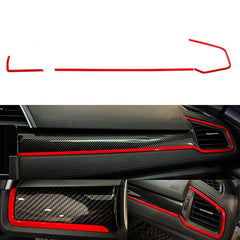 Honda Civic X  Red Dashboard Trims - 5 Pcs