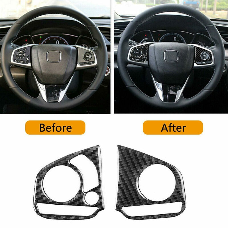 Honda Civic X Carbon Fiber Steering Multimedia Trims