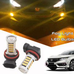 Super Bright LED Fog Lamp Bulbs 2 Colour (Yellow/White) For Fortuner / Rocco / Civic 2023 / CHR