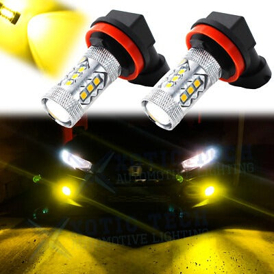 Super Bright LED Fog Lamp Bulbs 2 Colour (Yellow/White) For Fortuner / Rocco / Civic 2023 / CHR