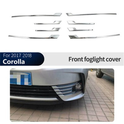 Toyota Corolla Front Foglamp Cover Chrome Strips Trims 8 pcs