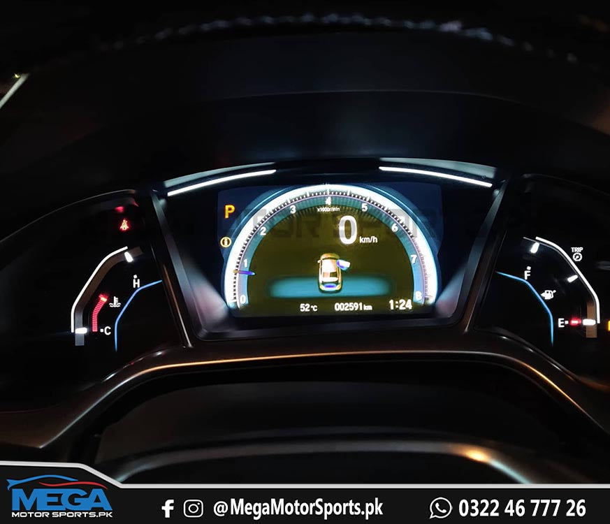 Honda Civic OEM Blue Cluster / Meter For 2016 to 2021