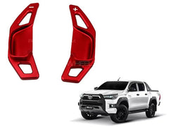 Toyota Hilux Revo Steering Wheel Paddle Shift Extension (RED) 2 Pieces For 2016 - 2022