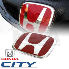 Honda City Red Front and Back Logos - Pair - Model 2008 - 2020