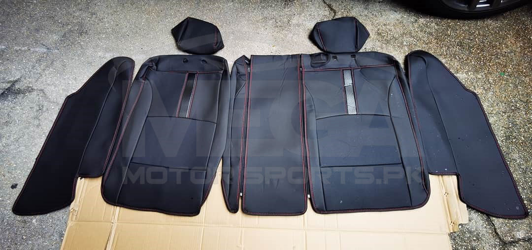 Honda Civic X RS Style Leather Seat Covers 2016 - 2021 Red Stitching